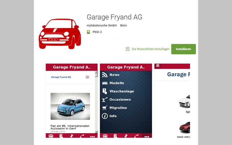 Garage Fryand AG – The new App